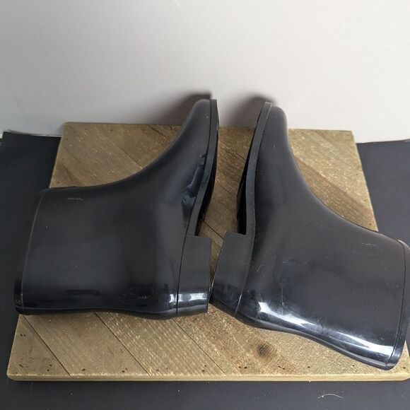 Mel by Melissa wellington boots black rain booties with bow 7 - Picture 8 of 11